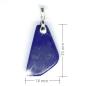 Preview: LUXORIA® Lapislazuli Anhänger 18 x 33 mm, Öse 925er Sterlingsilber