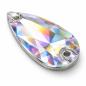 Preview: Schlanker LUXORIA® HQ Tropfen 18x10,5mm Crystal AB zum Aufnähen – elegante Pear-Shape Form für fließende Linien