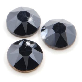 Swarovski® Hotfix Kristalle 2078 XIRIUS, SS12 Jet Hematite (Strass-Steine, Glitzersteine zum Aufbügeln) - 25 Stück