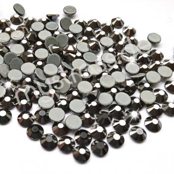 LUXORIA - DMC Premium Hotfix Strasssteine, SS16 Jet Hematite (Schwarz, Glitzersteine zum Aufbügeln)