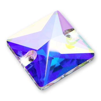 LUXORIA HQ Quadrat - High Quality Strasssteine, 12mm, Crystal AB (Glitzersteine zum Aufnähen)