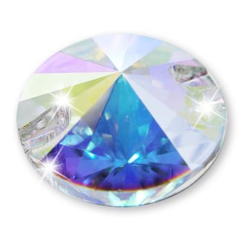 LUXORIA HQ Rivoli - High Quality Strasssteine, 12mm, Crystal AB (Glitzersteine zum Aufnähen)