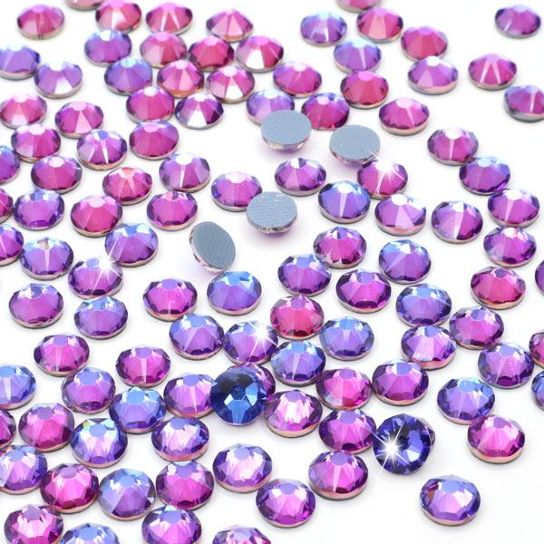 LUXORIA HQ88 - High Quality DMC Hotfix Strasssteine, SS16 Purple Velvet (Violett Glitzersteine zum Aufbügeln)
