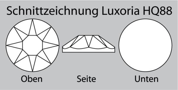LUXORIA HQ88 - High Quality DMC Hotfix Strasssteine, SS16 Golden Shadow (Glitzersteine zum Aufbügeln)