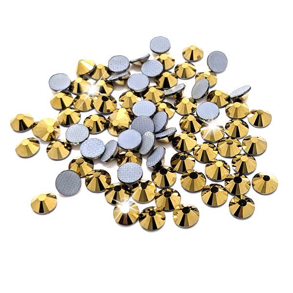 LUXORIA - DMC Premium Hotfix Strasssteine, SS20 Gold metallic (Glitzersteine zum Aufbügeln)