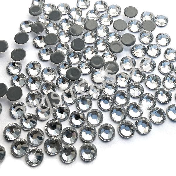 LUXORIA - DMC Premium Hotfix Strasssteine, SS12 Crystal Klar Glitzersteine zum Aufbügeln