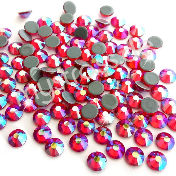 LUXORIA - DMC Premium Hotfix Strasssteine, SS10 Light Siam AB (Glitzersteine zum Aufbügeln)