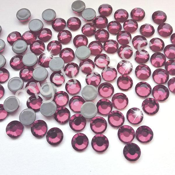 LUXORIA - DMC Premium Hotfix Strasssteine, SS10 Rose (Glitzersteine zum Aufbügeln)