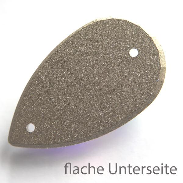 LUXORIA HQ Tropfen - High Quality Strasssteine, 22x13 mm, Crystal AB (Glitzersteine zum Aufnähen)