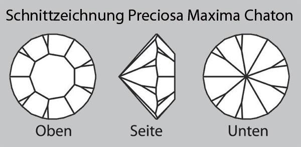 Preciosa® Chatons Maxima, SS22 Crystal (Strass-Steine, Glitzersteine zum Einkleben/Einfassen)
