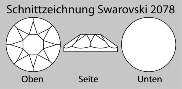 Swarovski® Kristalle 2088 XIRIUS, SS30 Jet (Strass-Steine, Glitzersteine zum Aufkleben)