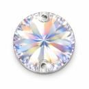 LUXORIA HQ Rivoli - High Quality Strasssteine, 14mm, Crystal AB (Glitzersteine zum Aufnähen) - 8 Stück